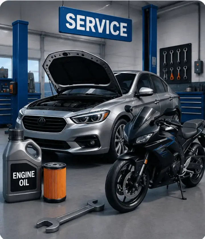 Vehicle maintenance and servicing illustration